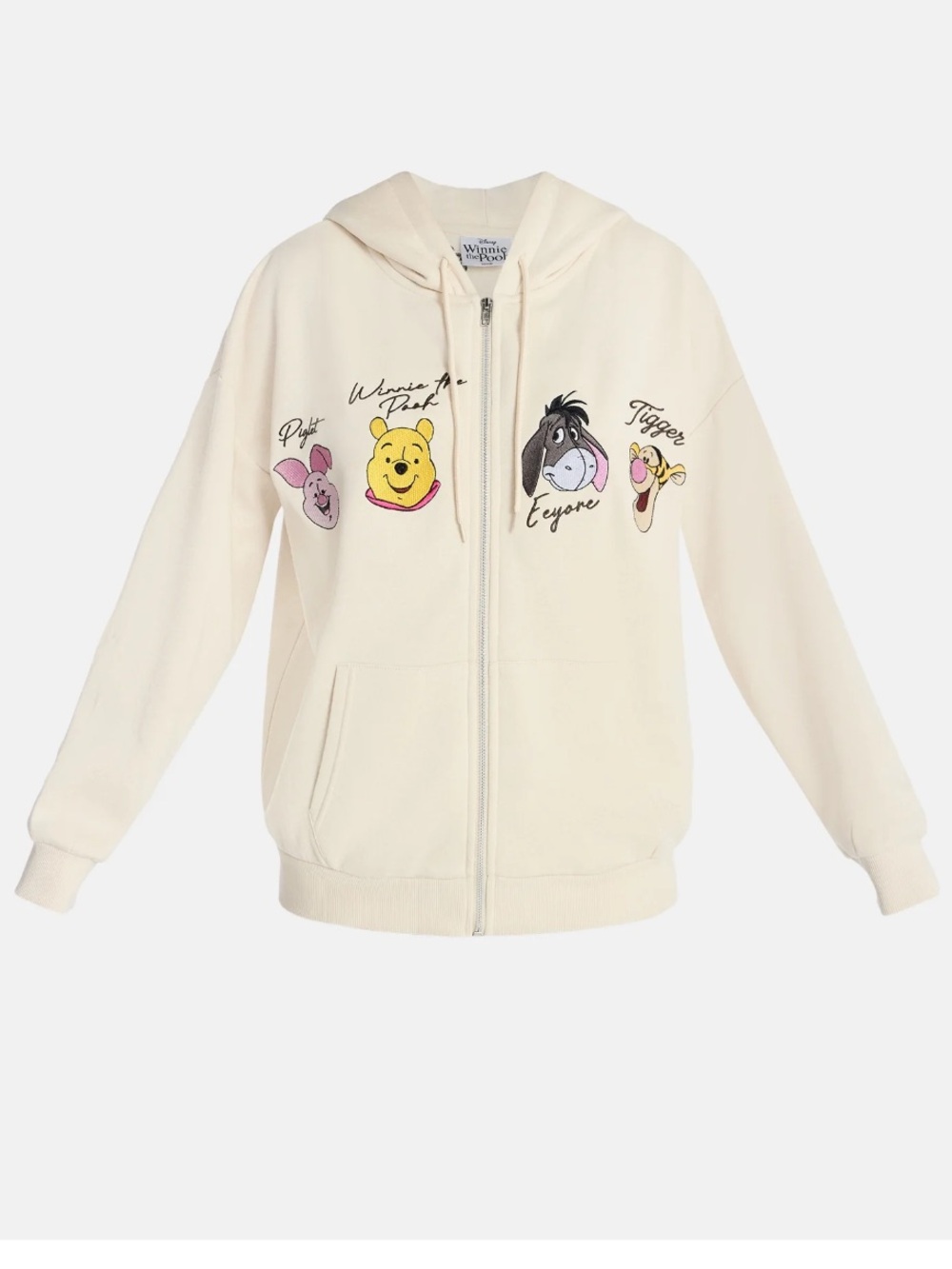 Disney Winnie the Pooh Cream Zip-Up Hoodie Sweater